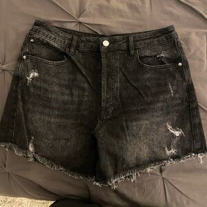 Rachel Parcell - Black Distressed Denim Shorts